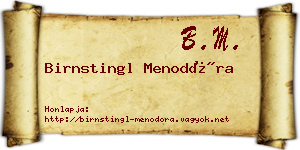 Birnstingl Menodóra névjegykártya